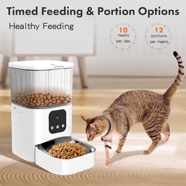 Abdtech Automatic Cat Food Feeder: Pet Food Dispenser - Cat Food Bowl - 3L Automatic Dogs Feeder - Auto Cat Feeder with Camera - Gravity Cats Feeder - Image 7