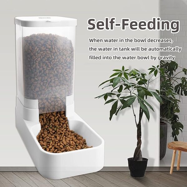 NKECOBJI Gravity Pet Feeder and Water Dispenser Set, Automatic Dog Feeder and Dog Water Dispenser for Dogs Cats Pets Animals Large Capacity(3.8L) - Image 5