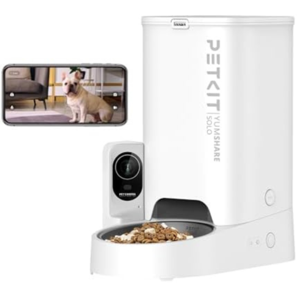 PETKIT Automatic Pet Feeder with Camera, 1080P HD Video with Night Vision, 2.4G WiFi Cat Dog Feeder with 2-Way Audio,Smart App Control Pet Dry Food Dispenser for Cats and Dogs with Non-Stick Food Bowl