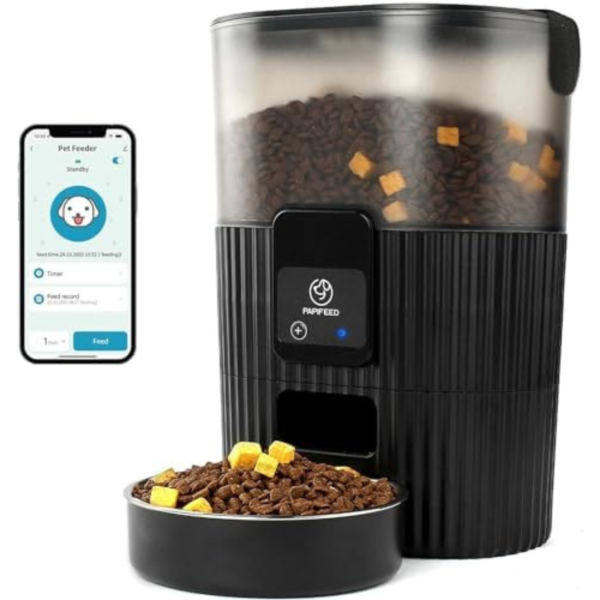 PAPIFEED Automatic Cat Feeder, WiFi Pet Feeder for cat/Dog Compatible with Alexa & Echo, 15 Cup Timed Cat Food Dispenser for Remote Feeding, up to 10 Meals Per Day with APP Control