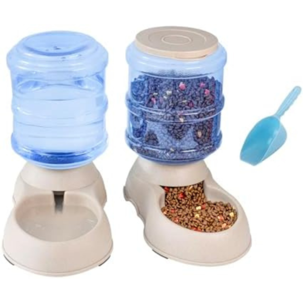 Ito Rocky Pet Feeding Solution Automatic Cat & Dog Cafe Feeder and Water Dispenser in Set with Food Scoop - Ito Rocky 6-Meal Automatic Food Dispenser for Small/Middle Puppy and Kitten