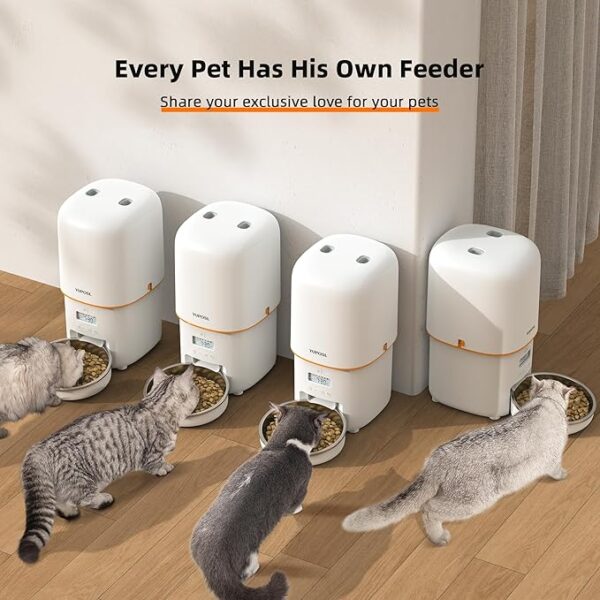 Yuposl Automatic Cat Feeders - 2 Packs 2L/4L Cat Food Dispenser Easy to Use, Timed Automatic Pet Feeder with Over 180-day Battery Life, 1-6 Meals Programmable Portion Control Also for Dogs - Image 3