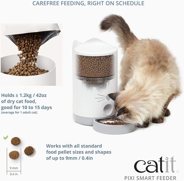 Catit - PIXI Smart Feeder - Automatic Cat Food Dispenser - Timed Pet Feeder for Cats with Dry Food Dispenser, Dessicant Bag, Portion Control, WiFi Enabled - Image 5