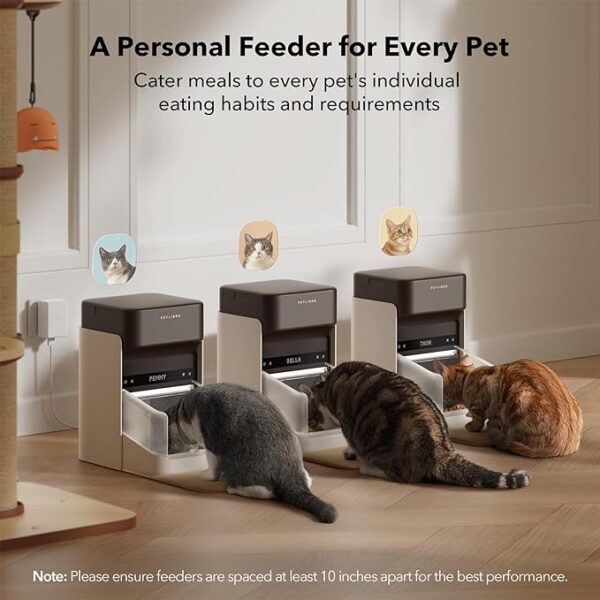 PETLIBRO Upgraded RFID Automatic Cat Feeder, 5G Wi-Fi Automatic Pet Feeder, 3L Auto Cat Feeder App Control with Light Collar Tag, Tag Activated One Automatic Cat Food Dispenser 1-10 Meals Control - Image 5