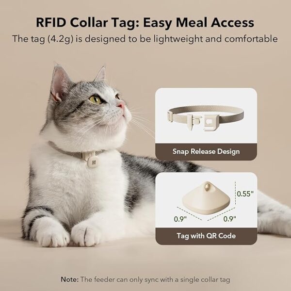 PETLIBRO RFID Automatic Cat Feeders for 2 Cats, 5G Wi-Fi 2 Cat Feeder Automatic, 3L Auto Cat Feeders with Light Collar Tag, Tag Activated 2 Automatic Cat Food Dispensers with Bowl Lid 1-10 MealsPETLIBRO RFID Automatic Cat Feeders for 2 Cats, 5G Wi-Fi 2 Cat Feeder Automatic, 3L Auto Cat Feeders with Light Collar Tag, Tag Activated 2 Automatic Cat Food Dispensers with Bowl Lid 1-10 Meals - Image 5