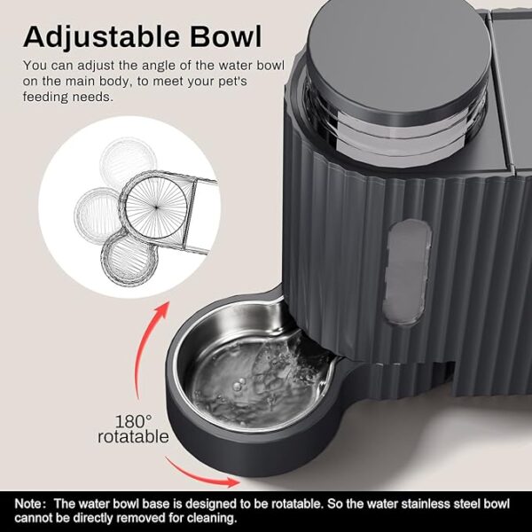 Gardner Pet Automatic Gravity Cat Food Feeder and Water Dispenser Stainless Steel Two-in-One Set Large Capacity Dispenser for Pets Dogs, Puppies, Kittens, Rabbits - Image 4