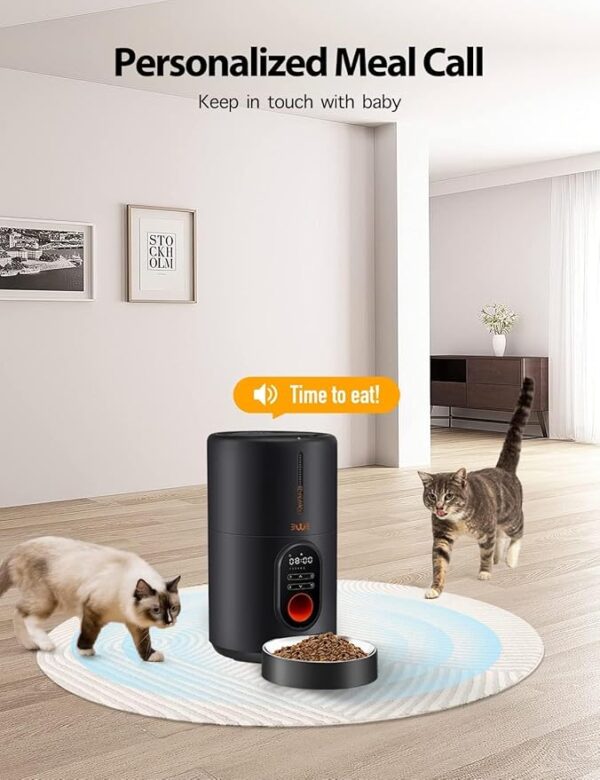 tetsbo Automatic Cat Food Dispenser, Automatic Cat Feeders with Freshness Preservation, Timed Cat Feeder for Dry Food,Up to 6 Meals Per Day,Timed Pet Feeder for Cats/Dogs - Image 3