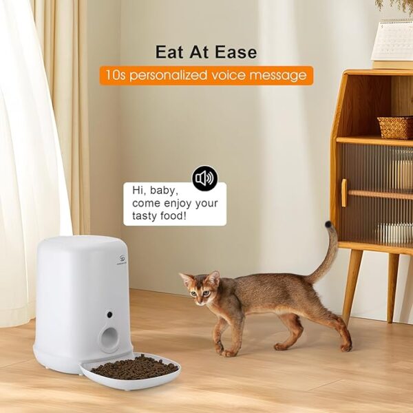 HONGSON LEDA Automatic Cat Feeder with Camera, 4L Timed Pet Feeder for Cats and Dogs with Dry Food Dispenserr, 10s Voice Recorder APP Control Motion Detection - Image 3