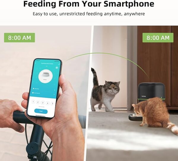 Yuposl 5G WiFi Automatic Cat Feeders Easy to Use - 2L/4L Cat Food Dispenser, Automatic Timed Cat Feeder with Dual-Band WiFi APP Control for Remote Feeding, Easy to Clean Also for Dogs - Image 4