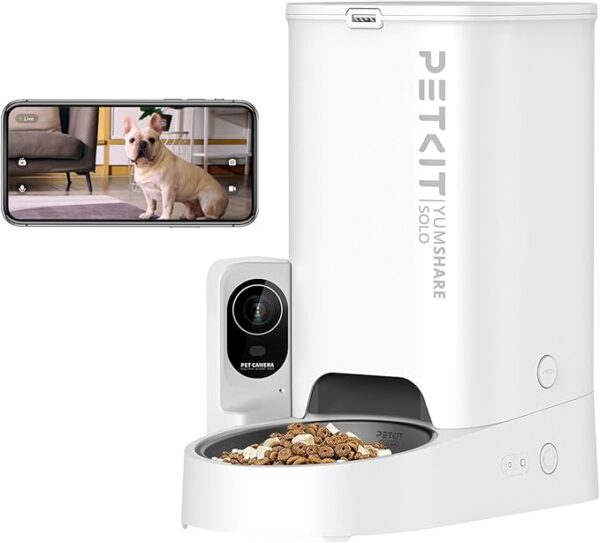 PETKIT Automatic Pet Feeder with Camera, 1080P HD Video with Night Vision, 2.4G WiFi Cat Dog Feeder with 2-Way Audio,Smart App Control Pet Dry Food Dispenser for Cats and Dogs with Non-Stick Food Bowl - Image 6