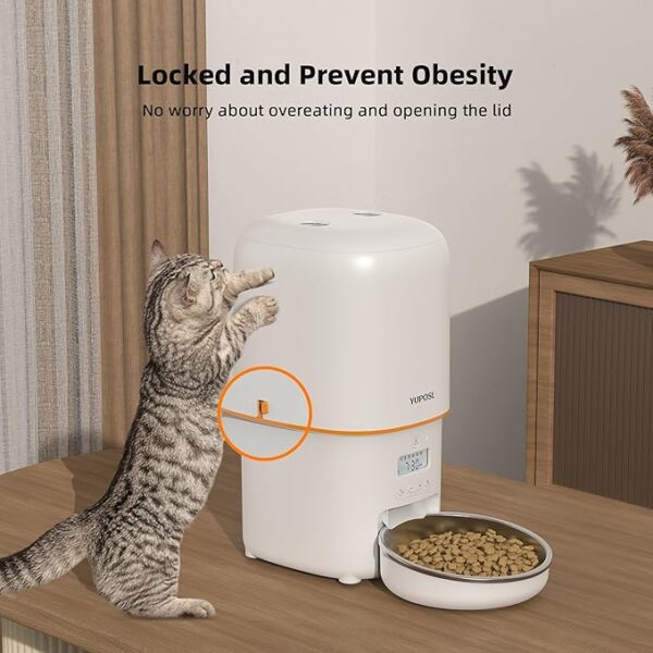 Yuposl Automatic Cat Feeders - 2 Packs 2L/4L Cat Food Dispenser Easy to Use, Timed Automatic Pet Feeder with Over 180-day Battery Life, 1-6 Meals Programmable Portion Control Also for Dogs - Image 4