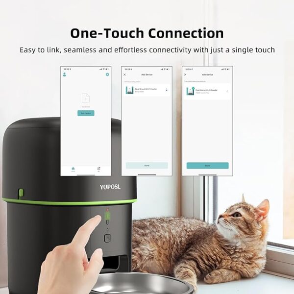 Yuposl 5G WiFi Automatic Cat Feeders Easy to Use - 2L/4L Cat Food Dispenser, Automatic Timed Cat Feeder with Dual-Band WiFi APP Control for Remote Feeding, Easy to Clean Also for Dogs - Image 3