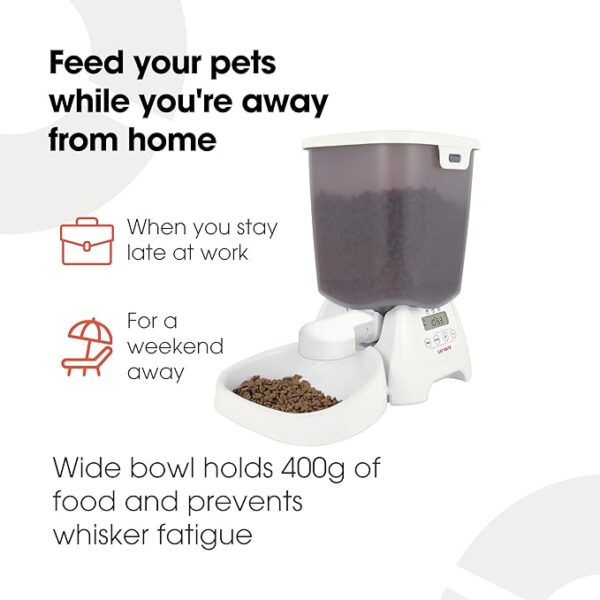 Cat Mate C3000 Automatic Dry Food 3-Meal Feeder, BPA Free for Cats & Small Dogs - Image 4