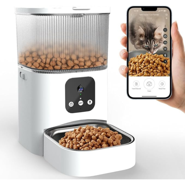 Abdtech Automatic Cat Food Feeder: Pet Food Dispenser - Cat Food Bowl - 3L Automatic Dogs Feeder - Auto Cat Feeder with Camera - Gravity Cats Feeder