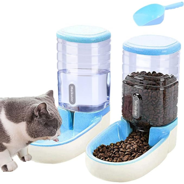 Meikuler Pets Auto Feeder 3.8L,Food Feeder and Water Dispenser Set for Small & Big Dogs Cats and Pets Animals (Blue)Meikuler Pets Auto Feeder 3.8L,Food Feeder and Water Dispenser Set for Small & Big Dogs Cats and Pets Animals (Blue)