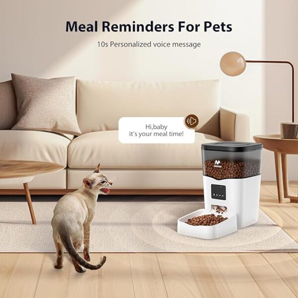 IMIPAW Automatic Cat Feeder WiFi: Automatic Cat Food Dispenser with App Remote Control Timed Feeding of Dry Food 10s Voice Recorder Programmable Pet Feeder for Cat & Small Dog Up to10 Meals - Image 3