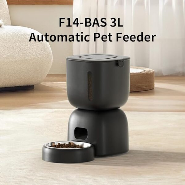 Automatic Cat Feeders - Auto Cat & Dog Feeder Programmable Dry Food Dispenser with Desiccant, Customizable Portion Control, 4 Meals a Day, 10s Audio Message Recorder, Matte Black - Image 6