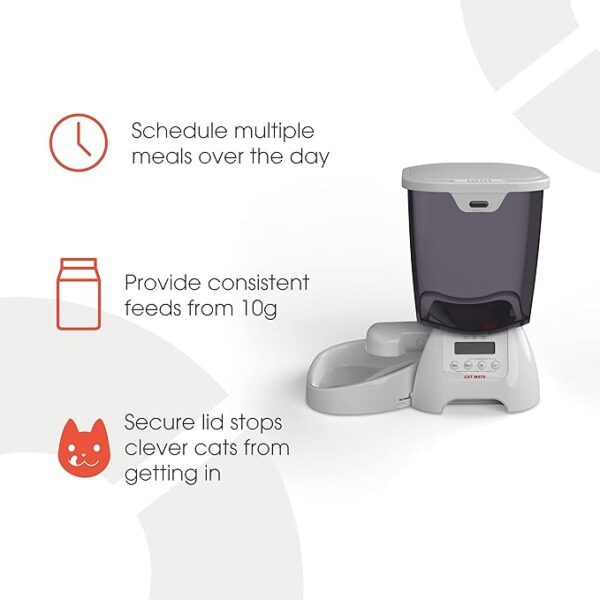 Cat Mate C3000 Automatic Dry Food 3-Meal Feeder, BPA Free for Cats & Small Dogs - Image 5