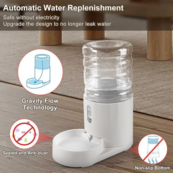 CZPET 4L Pet Water Dispenser Without Electricity Unplugged Automatic Water Bowl Dispenser Gravity Water Dispenser for Cats Water Self Feeder Dog Fountain Dogs Bowl Bottles for Kitten Puppy - Image 3