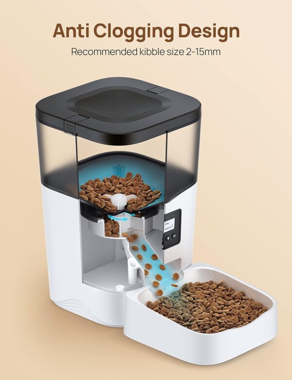 Ymiko Automatic Cat Feeder, Automatic Cat Food Dispenser with Freshness-Preserving Function and Voice Recorder, Timed Dry Food Feeder for Cats, 1-4 Meals Per Day, Granary Style Pet Feeder for Cats - Image 2