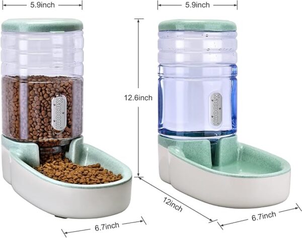 Automatic Dog Cat Feeder and Water Dispenser Gravity Food Feeder and Waterer Set with Pet Food Bowl for Small Medium Dog Puppy Kitten, Large Capacity 1 Gallon x 2 - Image 5