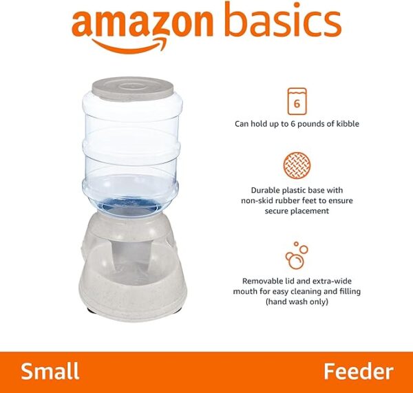 Gravity Pet Food Feeder for Dogs and Cats, Small, 6-Pound Capacity, Gray - Image 5