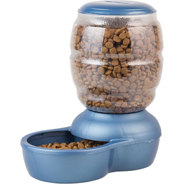 Petmate Replendish Gravity Feeder W/Microban, Pearl Peacock Blue, 2 LB, Made in USA