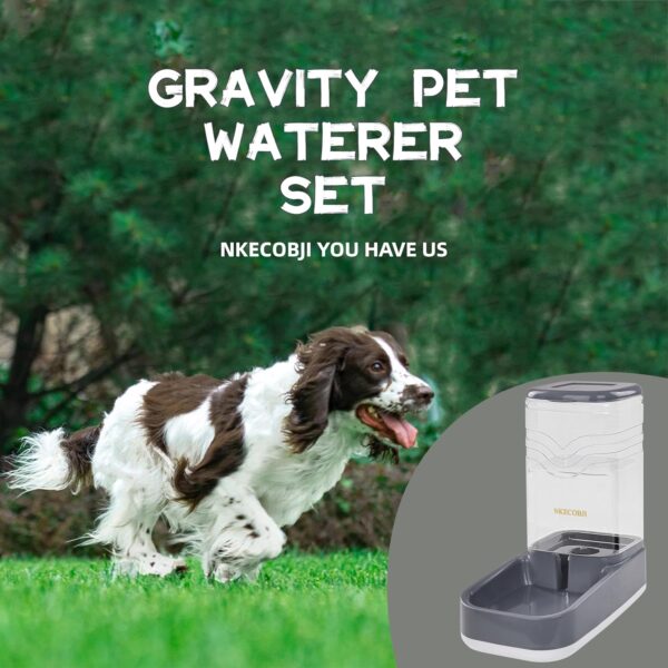 Automatic Pets Feeder and Water Dispenser Set,Gravity Food Feeder and Waterer Set with Pet Food Bowl,Easily Clean Self Feeding for Small Large Pets Dogs Cats Large Capacity(Water Feeder) - Image 5