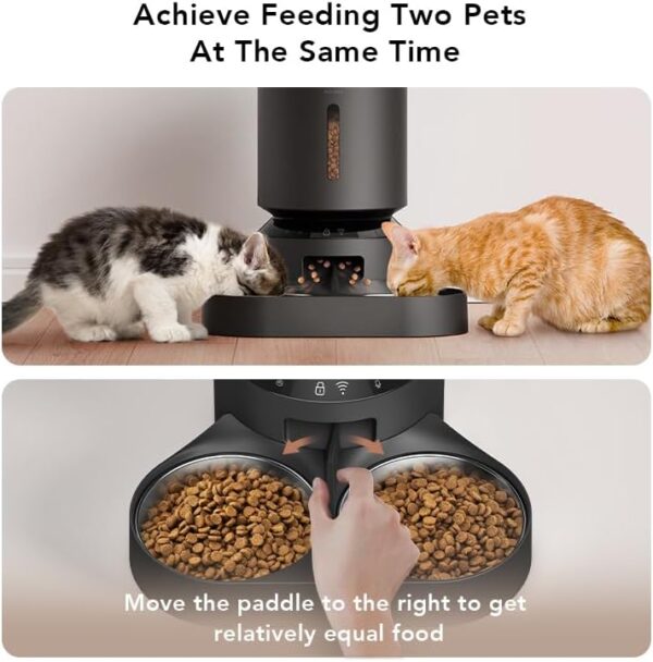 PETLIBRO Automatic Cat Feeder, WiFi Connected, Adjustable Meal Splitter, Fresh Food Storage, Multiple Pet Use, Stainless Steel - Image 2