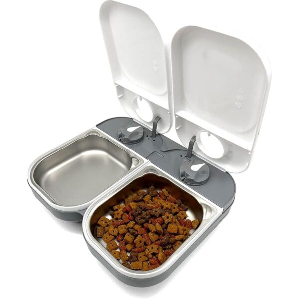 Two-Meal Automatic Pet Feeder with Stainless Steel Bowl Inserts (C200)