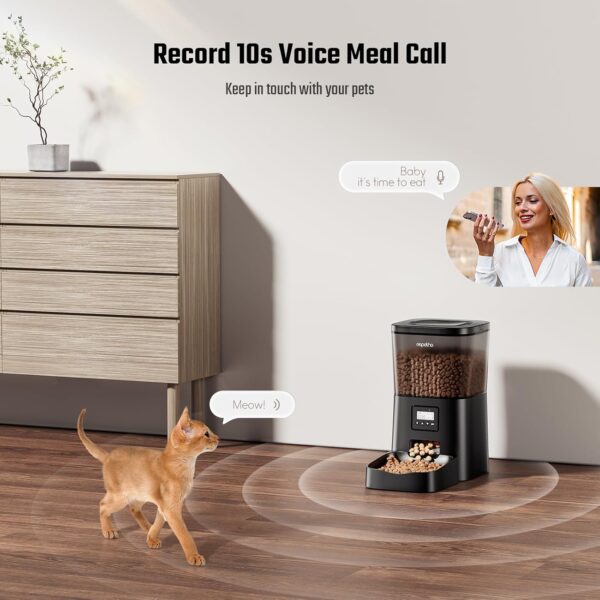 Automatic Cat Food Dispenser: Automatic Cat Feeder- 4L Timed Pet Feeder 1-6 Meals Portion Control for Cat& Small Dog| Auto Cat Feeder Freshness and Safety Dry Food with 10S Voice Record - Image 4