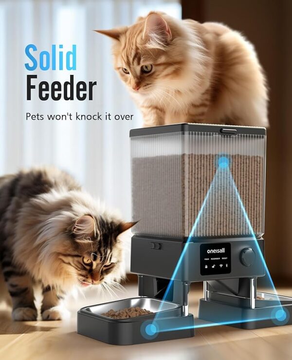 oneisall Automatic Cat Feeder with 5G WiFi, Automatic Cat Food Dispenser for 2 Cats Small Pets, 20 Cups/5L Timed Dry Food Dispenser with APP Control - Image 6