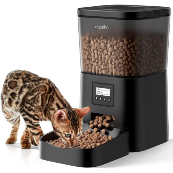 Automatic Cat Food Dispenser: Automatic Cat Feeder- 4L Timed Pet Feeder 1-6 Meals Portion Control for Cat& Small Dog| Auto Cat Feeder Freshness and Safety Dry Food with 10S Voice Record