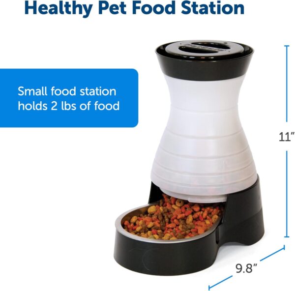 PetSafe Healthy Pet Food Station - Small, 2 lb Kibble Capacity - Gravity Pet Feeder Dry Food Dispenser - Automatic Cat Feeder or Small Dog Feeder - Removable Stainless Steel Bowl Included - Image 4