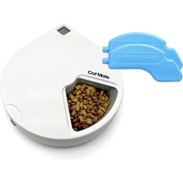 Cat Mate C500 - 5 Meal Digital Automatic Feeder with Ice Packs for Cats and Small Dogs