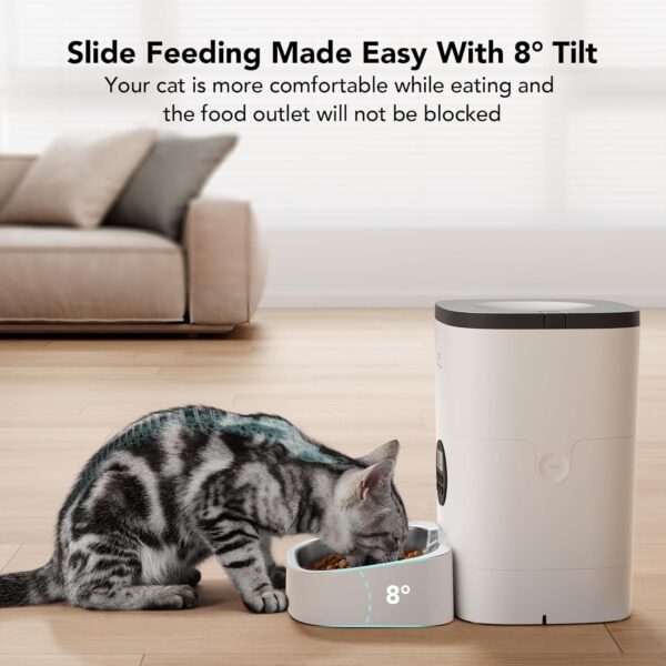 PETLIBRO Automatic Cat Feeder, Automatic Cat Food Dispenser with Timer Interactive Voice Recorder, Auto Cat Feeder with 1-4 Meals Control Dry Food, White Opaque - Image 6