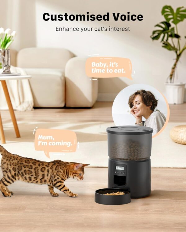 Automatic Cat Feeder: Cat Food Dispenser - Cat Feeder with 1-6 Meals - Cat Feeder Automatic - Customized Feeding Schedule for Cats & Dogs - 3L Cat Automatic Feeders Including Desiccant Bag - BEMOONY - Image 7