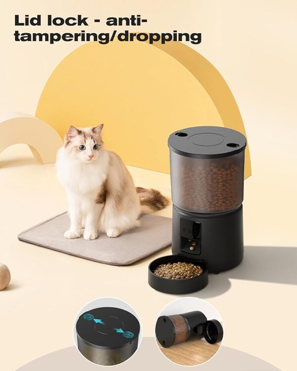 Automatic Cat Feeder: 2.4G/5G Cat Food Dispenser - 5L Cat Feeder with 1-10 Meals - WiFi Cat Feeder Automatic - APP Control - Cat Automatic Feeders - Auto Cat Feeder - Pet Feeder - BEMOONY - Black Visit the BEMOONY Store - Image 5