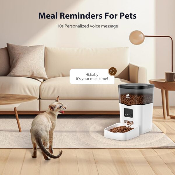 Automatic Cat Feeder WiFi: Automatic Cat Food Dispenser with App Remote Control Timed Feeding of Dry Food 10s Voice Recorder Programmable Pet Feeder for Cat & Small Dog Up to10 Meals - Image 4