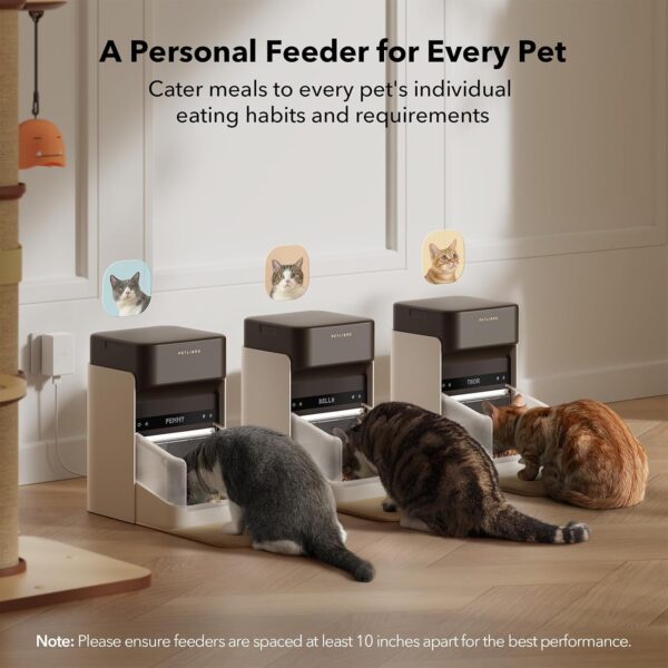 PETLIBRO Upgraded RFID Automatic Cat Feeder, 5G Wi-Fi Automatic Pet Feeder, 3L Auto Cat Feeder App Control with Light Collar Tag, Tag Activated One Automatic Cat Food Dispenser 1-10 Meals Control - Image 7