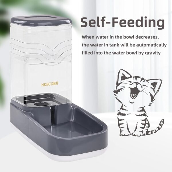 Automatic Pets Feeder and Water Dispenser Set,Gravity Food Feeder and Waterer Set with Pet Food Bowl,Easily Clean Self Feeding for Small Large Pets Dogs Cats Large Capacity(Water Feeder) - Image 3