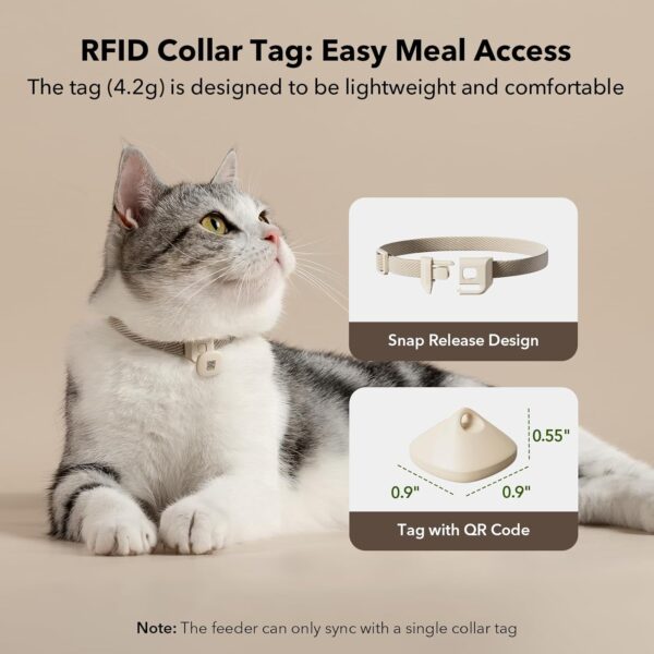 PETLIBRO Upgraded RFID Automatic Cat Feeder, 5G Wi-Fi Automatic Pet Feeder, 3L Auto Cat Feeder App Control with Light Collar Tag, Tag Activated One Automatic Cat Food Dispenser 1-10 Meals Control - Image 2