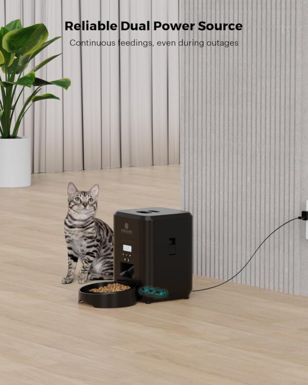 VOLUAS Automatic Cat Feeder - Automatic Pet Feeders for Cats and Dogs, Cat Food Dispenser for Dry Food, Timed Cat Feeders with Memory Function, 2L Auto Cat Feeder - Image 2