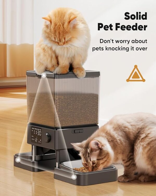 oneisall Automatic Cat Feeder for 2 Cats, 20 Cups/5L Automatic Cat Food Dispenser for Small Pets Indoor, Timed Cat Feeder for Dry Food - Image 3