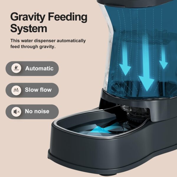 Gardner Pet Automatic Dog Water Dispenser Gravity Stainless Steel Water Waterer & Food Feeder Set, Large Capacity Feeding Bowls for Medium & Large-Sized Dogs Cats Other Pets -(1 Gallon x2) - Image 6