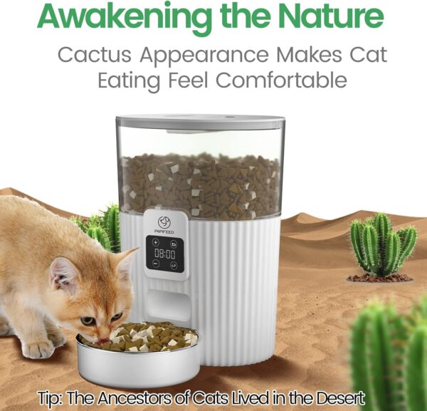 Automatic Cat Feeder, Programmable Feeding Schedule, Dual Power Supply, Large Capacity 3.5L Food Tank, Cactus-Looking Design, Easy to Clean, BPA Free, One Year Warranty - Image 8