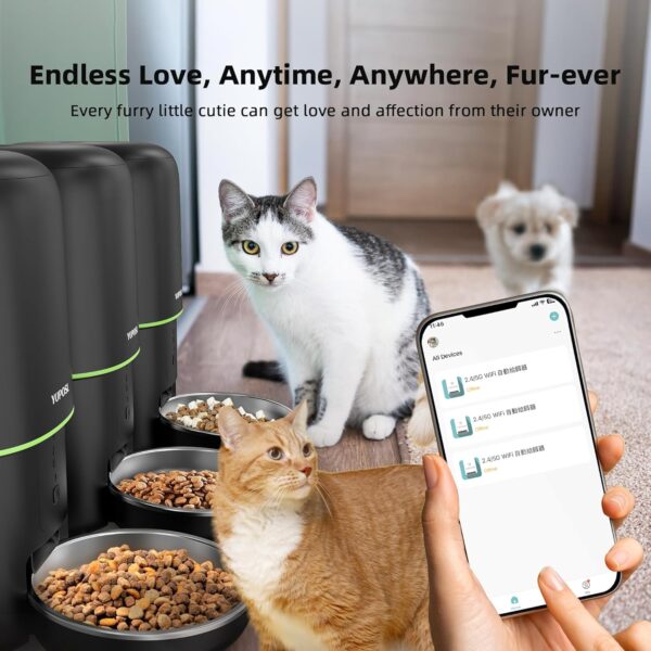 5G WiFi Automatic Cat Feeders Easy to Use - 2L/4L Cat Food Dispenser, Automatic Timed Cat Feeder with Dual-Band WiFi APP Control for Remote Feeding, Easy to Clean Also for Dogs - Image 8