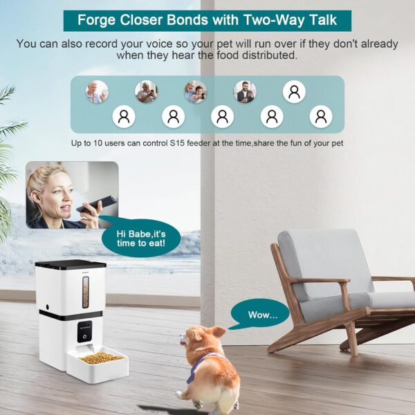 DoHonest Automatic Dog Feeder with Camera - 5G WiFi Easy Setup 8L Motion Detection Smart Cat Food Dispenser 1080P HD Video Recording 2-Way Audio Timed Pet Feeder App Control Night Vision Visit the DoHonest Store - Image 5