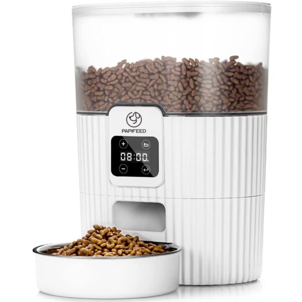 Automatic Cat Feeder, Programmable Feeding Schedule, Dual Power Supply, Large Capacity 3.5L Food Tank, Cactus-Looking Design, Easy to Clean, BPA Free, One Year Warranty