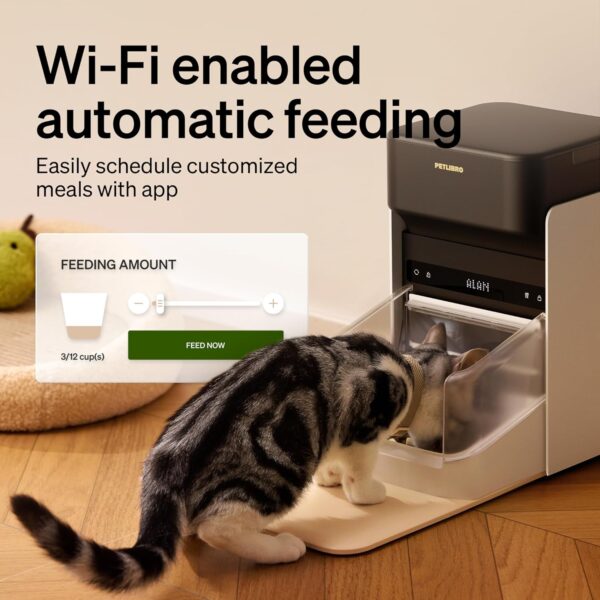 PETLIBRO Upgraded RFID Automatic Cat Feeder, 5G Wi-Fi Automatic Pet Feeder, 3L Auto Cat Feeder App Control with Light Collar Tag, Tag Activated One Automatic Cat Food Dispenser 1-10 Meals Control - Image 7